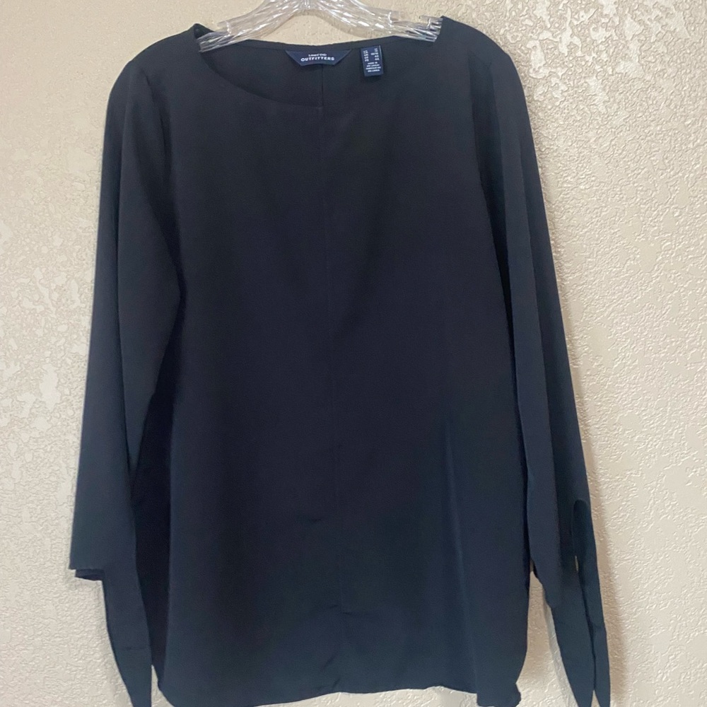 Lands End Bracelet Tie Sleeve Boatneck Blouse - Womens 12